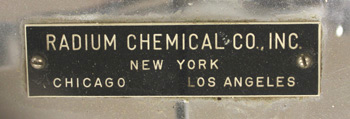 Radium Chemical Company Carrier (Label)