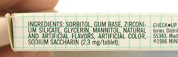 Checkup gum label