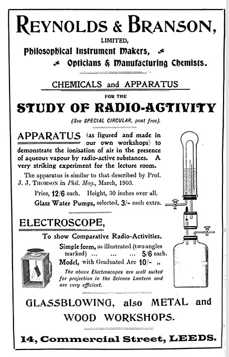 Gold leaf electroscope ad