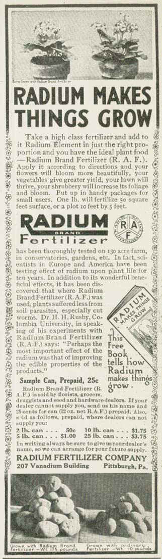 Radium fertilizer ad