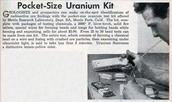 Menlo Research Laboratory Uranium Test Kit