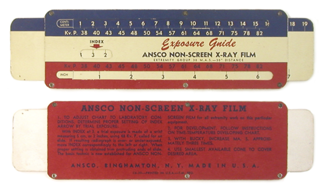 Ansco X-Ray Exposure Guide