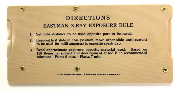 Eastman X-Ray Exposure Rule (1920s)