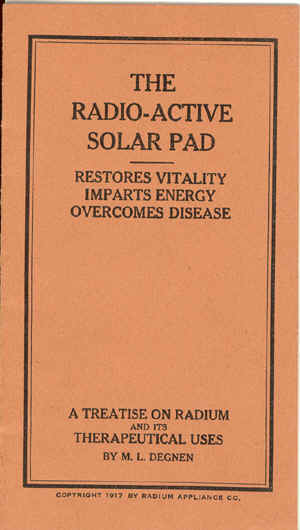 Degnen's Standard Radio-Active Solar Pad (1915-1930)