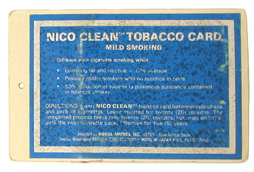 The Nico Clean Tobacco Card (ca. 1990s)