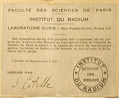 Box for Radiumchema Radioactive Compress (ca. 1930)