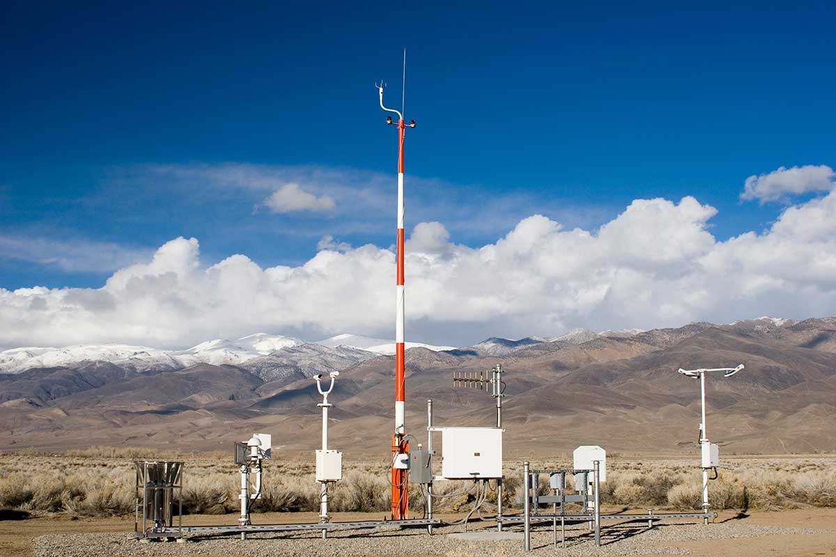 Weather station in desert location