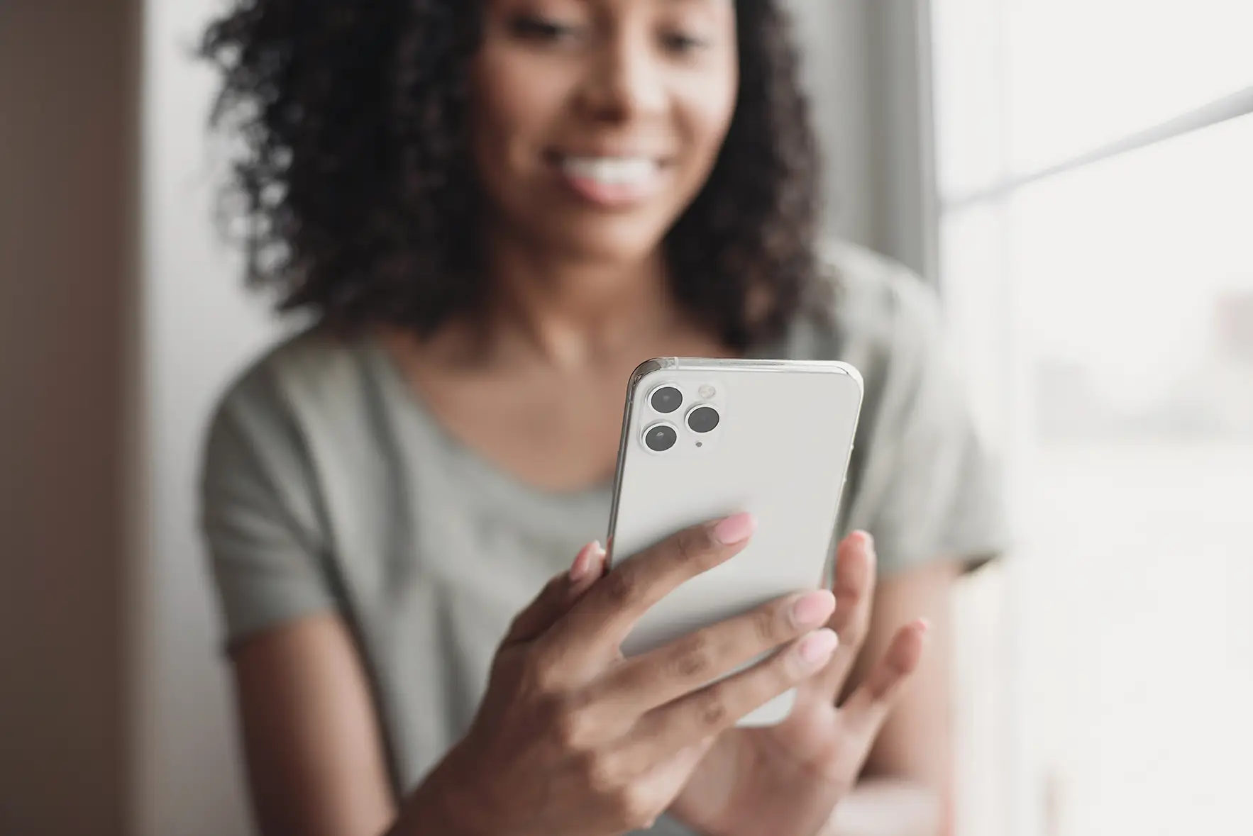 Woman using a mobile device