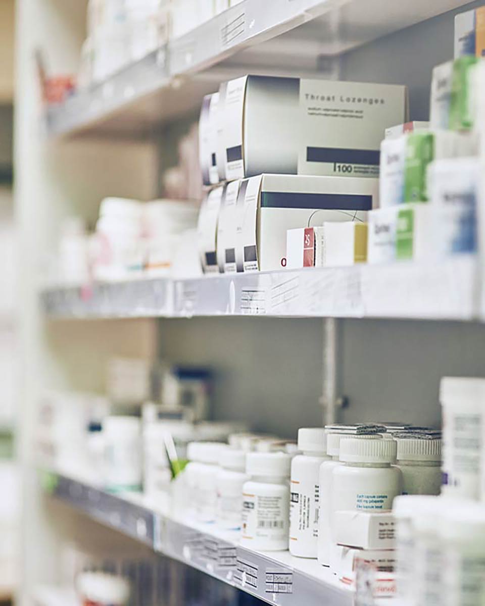Medical countermeasures on a display shelf