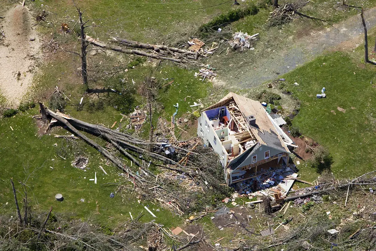 Storm disaster in rural area
