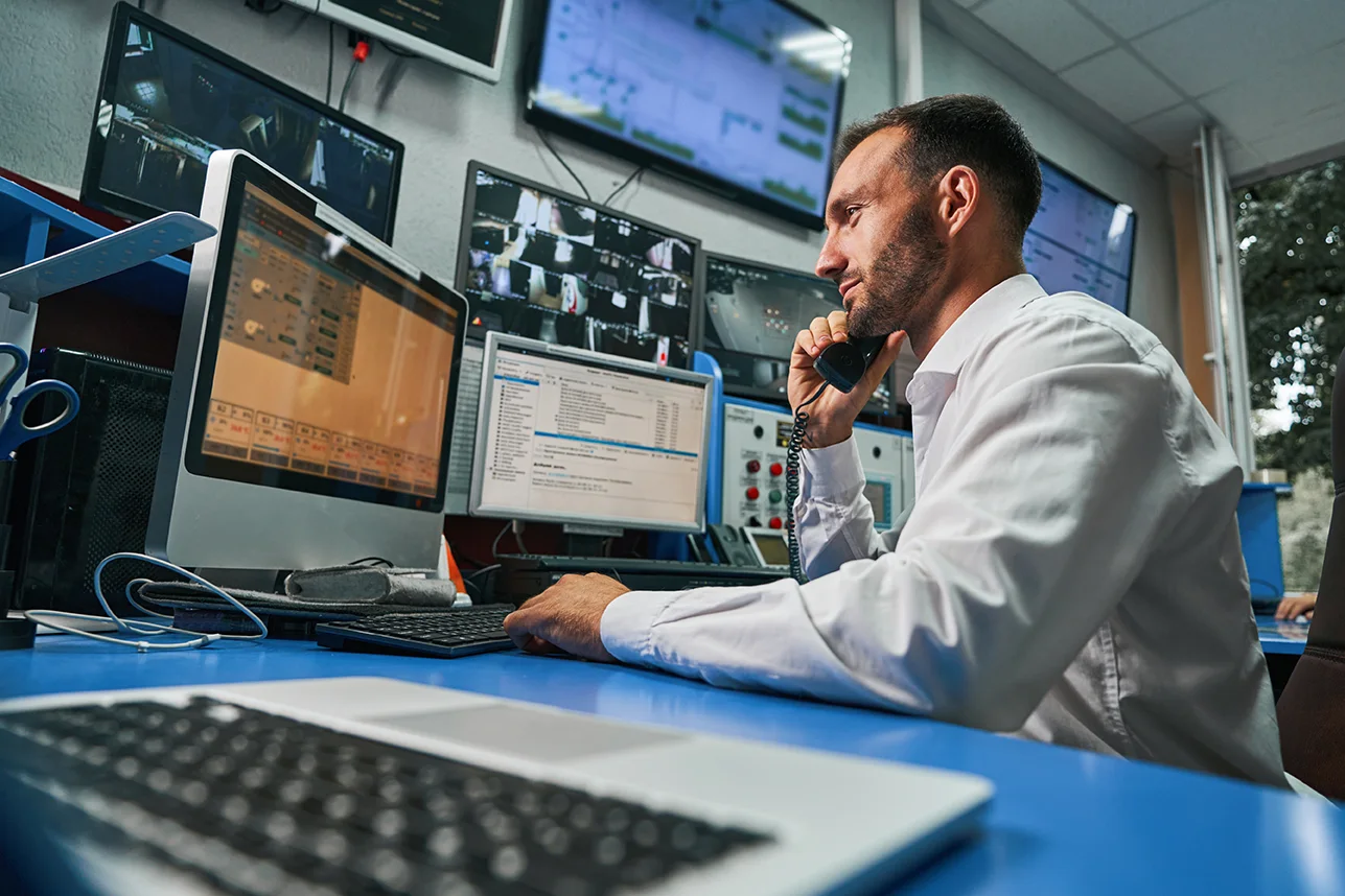 Technician Monitoring in Control Room